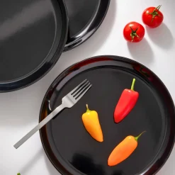 Online Godinger Marbella Black Stacking Melamine Salad Plate, Set of 4