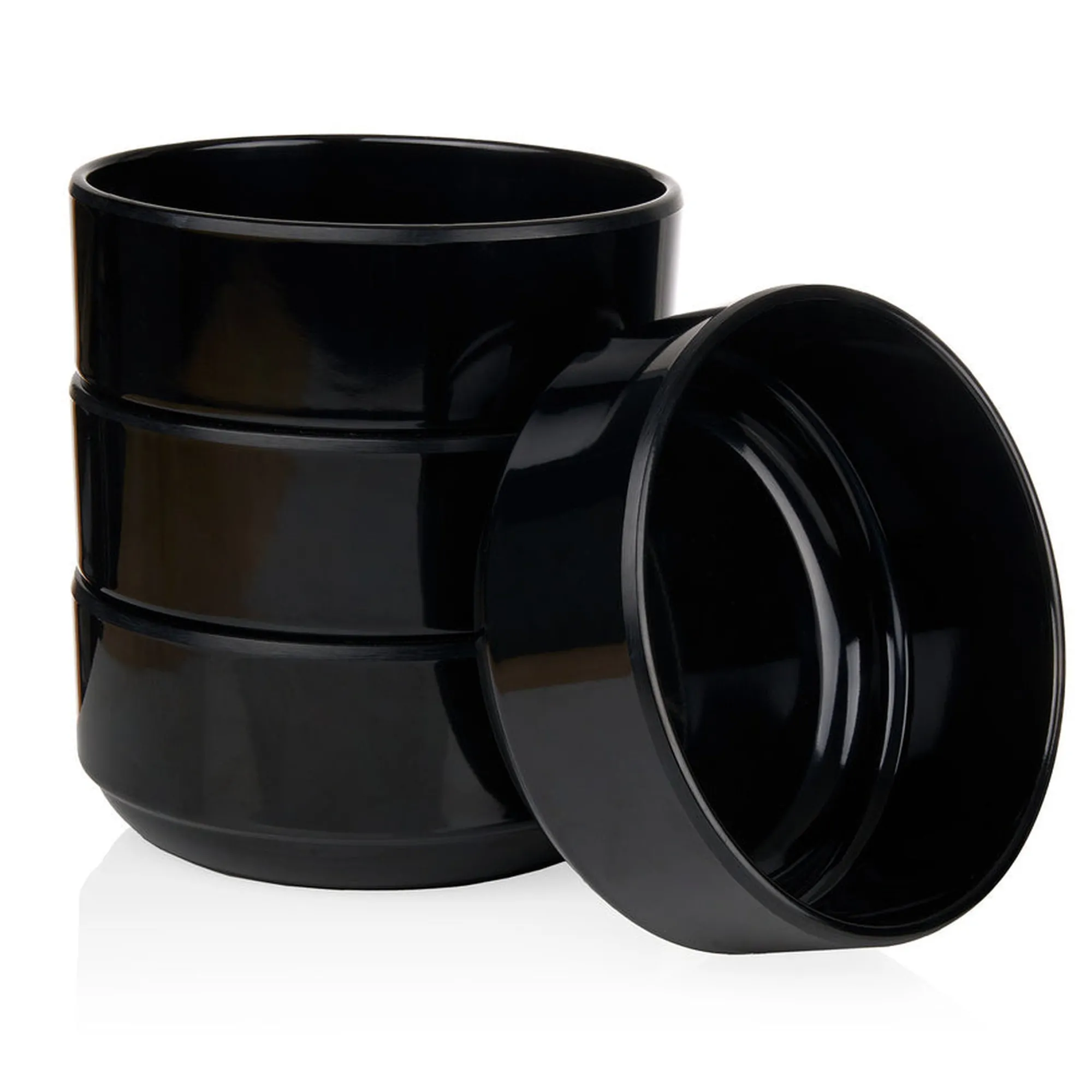 Sale Godinger Marbella Black Stacking Melamine Cereal Bowl, Set of 4