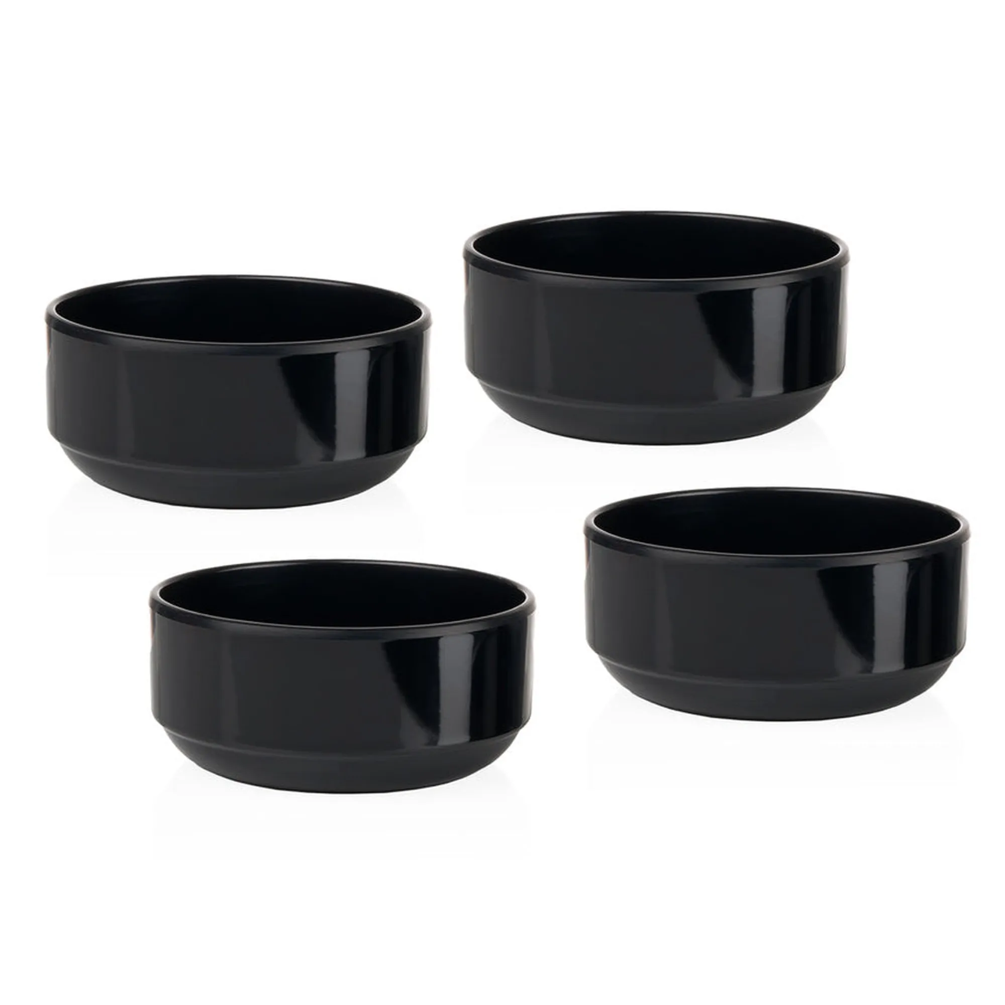 Sale Godinger Marbella Black Stacking Melamine Cereal Bowl, Set of 4