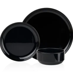 Sale Godinger Marbella Black Stacking Melamine Cereal Bowl, Set of 4