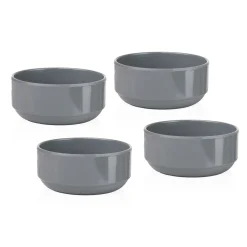 New Godinger Marbella Grey Stacking Melamine Cereal Bowl, Set of 4