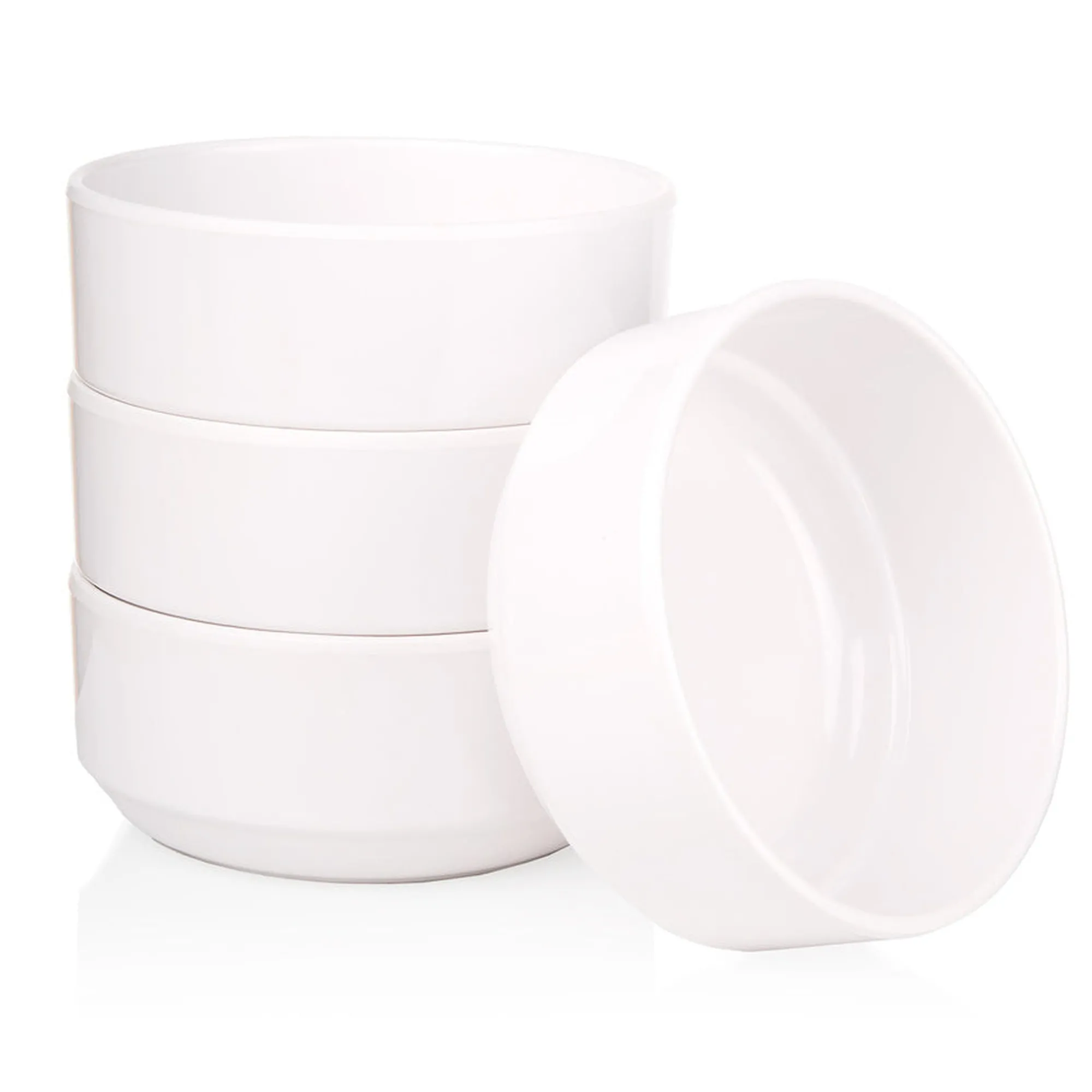 Godinger Marbella White Stacking Melamine Cereal Bowl, Set of 4