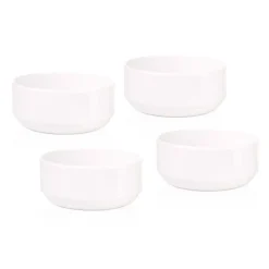 Godinger Marbella White Stacking Melamine Cereal Bowl, Set of 4