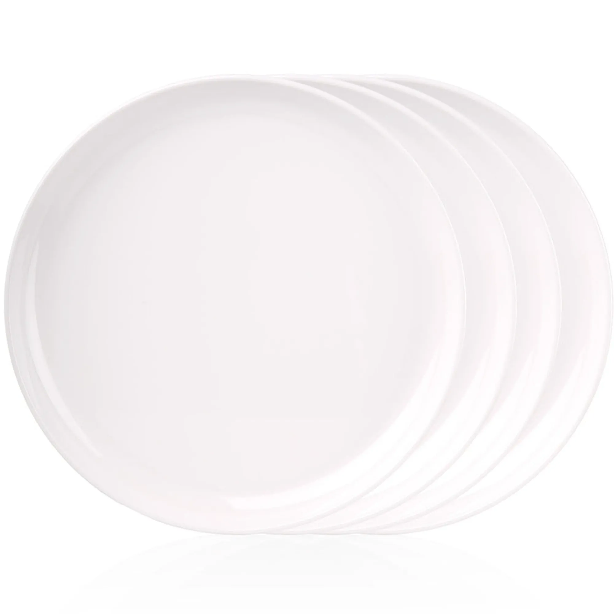 New Godinger Marbella White Stacking Melamine Dinner Plate, Set of 4