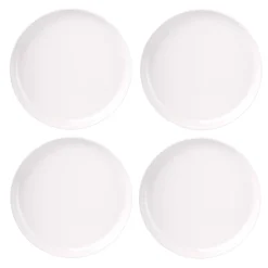 New Godinger Marbella White Stacking Melamine Dinner Plate, Set of 4