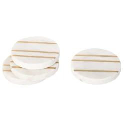 Best Godinger Marble Circle Brass Inlay Coaster Set