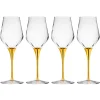 New Godinger Marcella Gold Stem White Wine, Set of 4