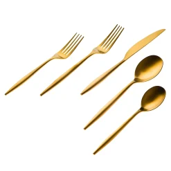 Clearance Godinger Milano Matte Gold 18/10 Stainless Steel 20 Piece Flatware Set, Service For 4