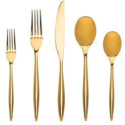 Hot Godinger Milano Mirrored Gold 18/10 Stainless Steel 20 Piece Flatware Set, Service For 4