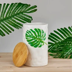 Online Godinger Monstera & Palm Leaf Large Storage Canister