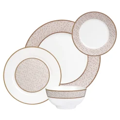 Best Godinger Mossaic Bone China 16 Piece Dinnerware Set, Service for 4