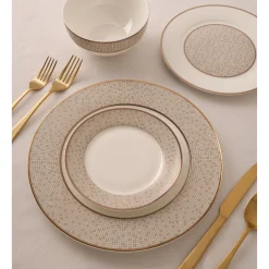 Best Godinger Mossaic Bone China 16 Piece Dinnerware Set, Service for 4