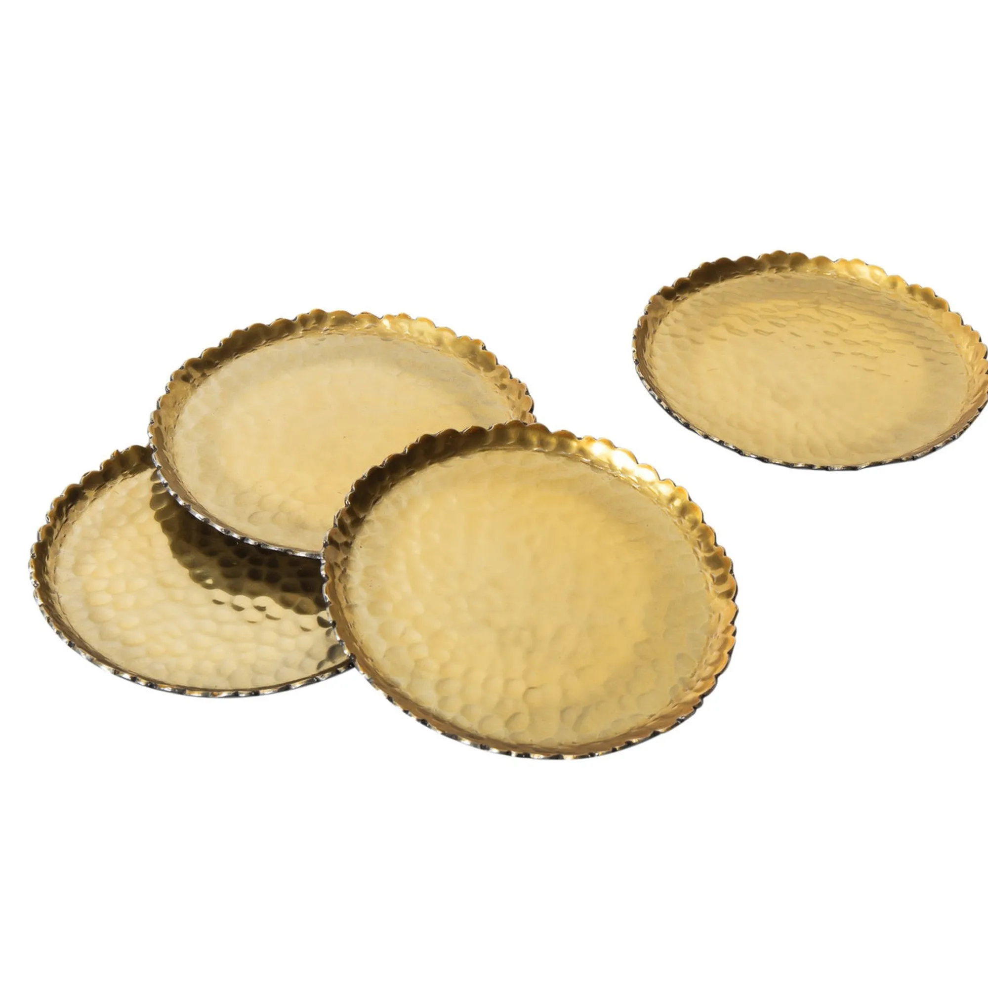 Outlet Godinger Munro Black and Gold Hammered Coaster Set