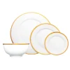 Outlet Godinger Nola Bone China Gold Rim 16 Piece Dinnerware Set, Service for 4