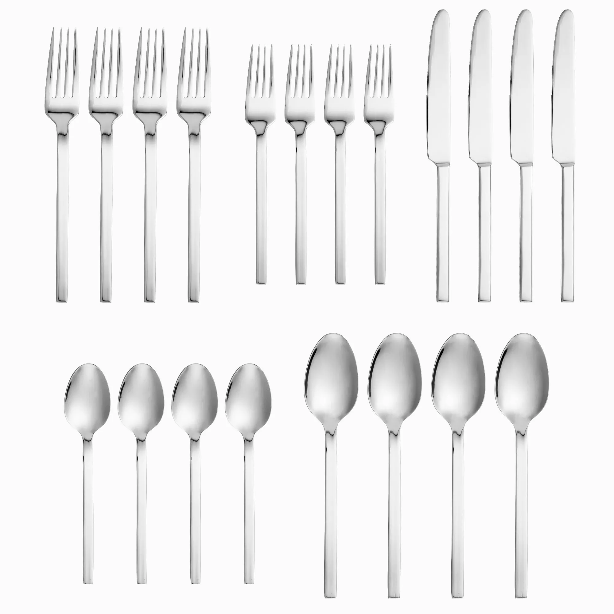 Best Godinger Opus Mirrored 18/10 Stainless Steel 20 Piece Flatware Set, Service For 4