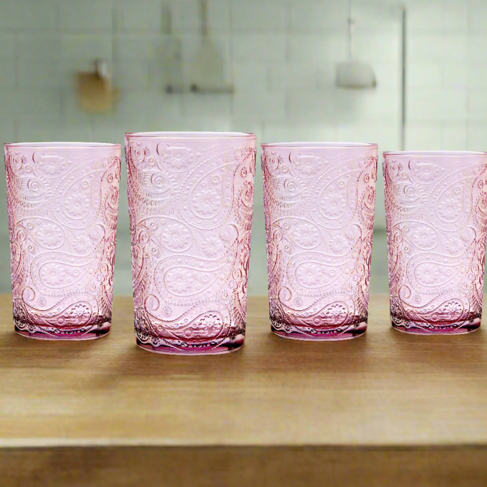 Sale Godinger Paisley Blush Highball, Set of 4
