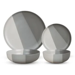 Best Godinger Piermont Grey 16 Piece Dinnerware Set, Service For 4