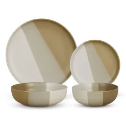 Sale Godinger Piermont Natural 16 Piece Dinnerware Set, Service For 4