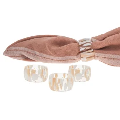 Outlet Godinger Pink Terrazo Glass Napkin Ring Set