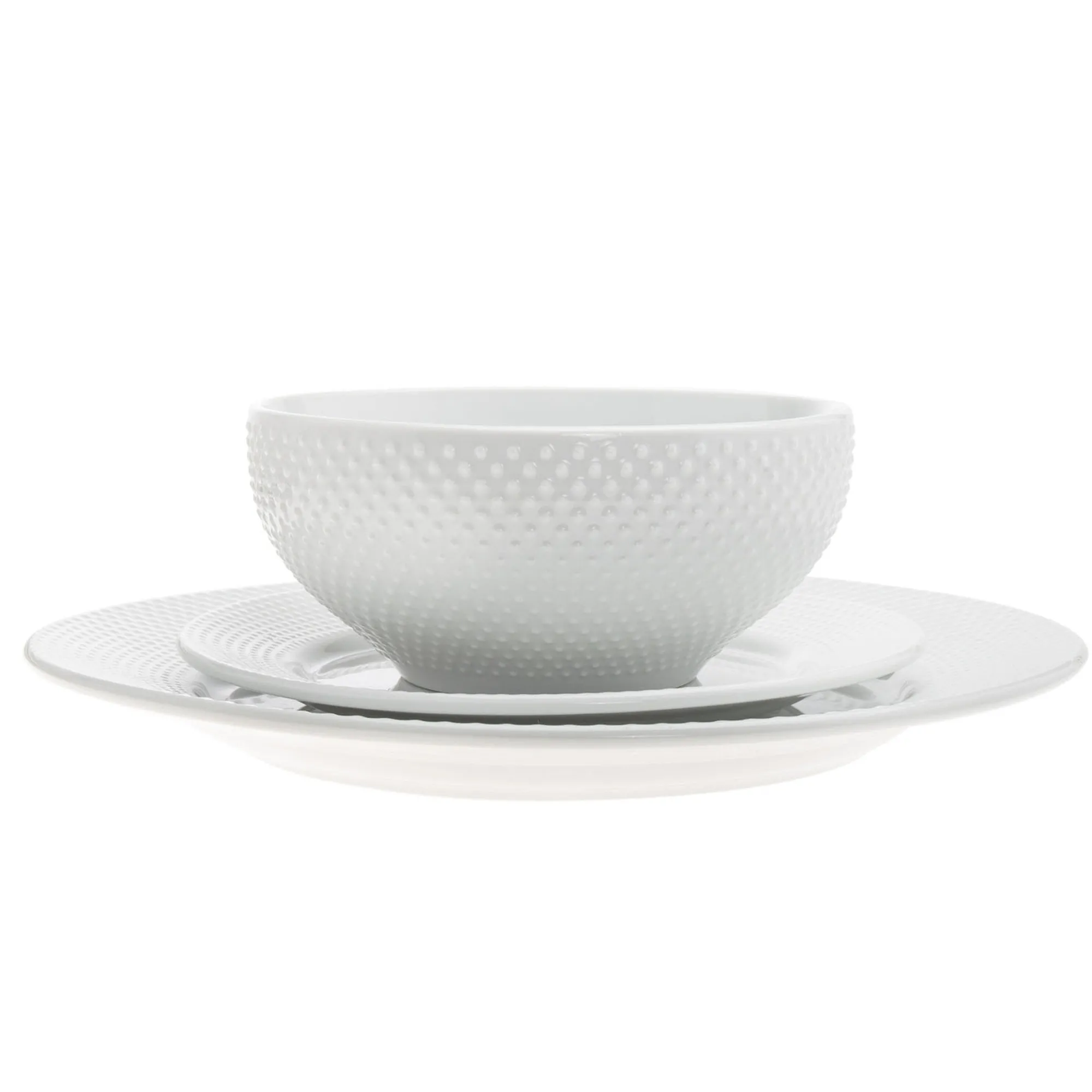 Sale Godinger Pique Plain Porcelain 16 Piece Dinnerware Set, Service for 4