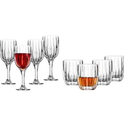 Discount Godinger Pleat 8 Piece Goblet & Double Old Fashion Set