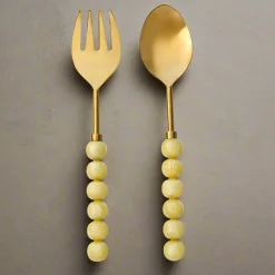 Hot Godinger Rathlin Butter Yellow Salad Server Set