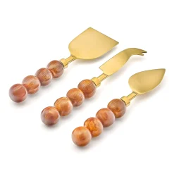 New Godinger Rathlin Caramel 3 Piece Cheese Tool Set
