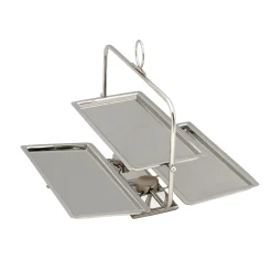 New Godinger Rectangle Foldable Tiered Serving Stand