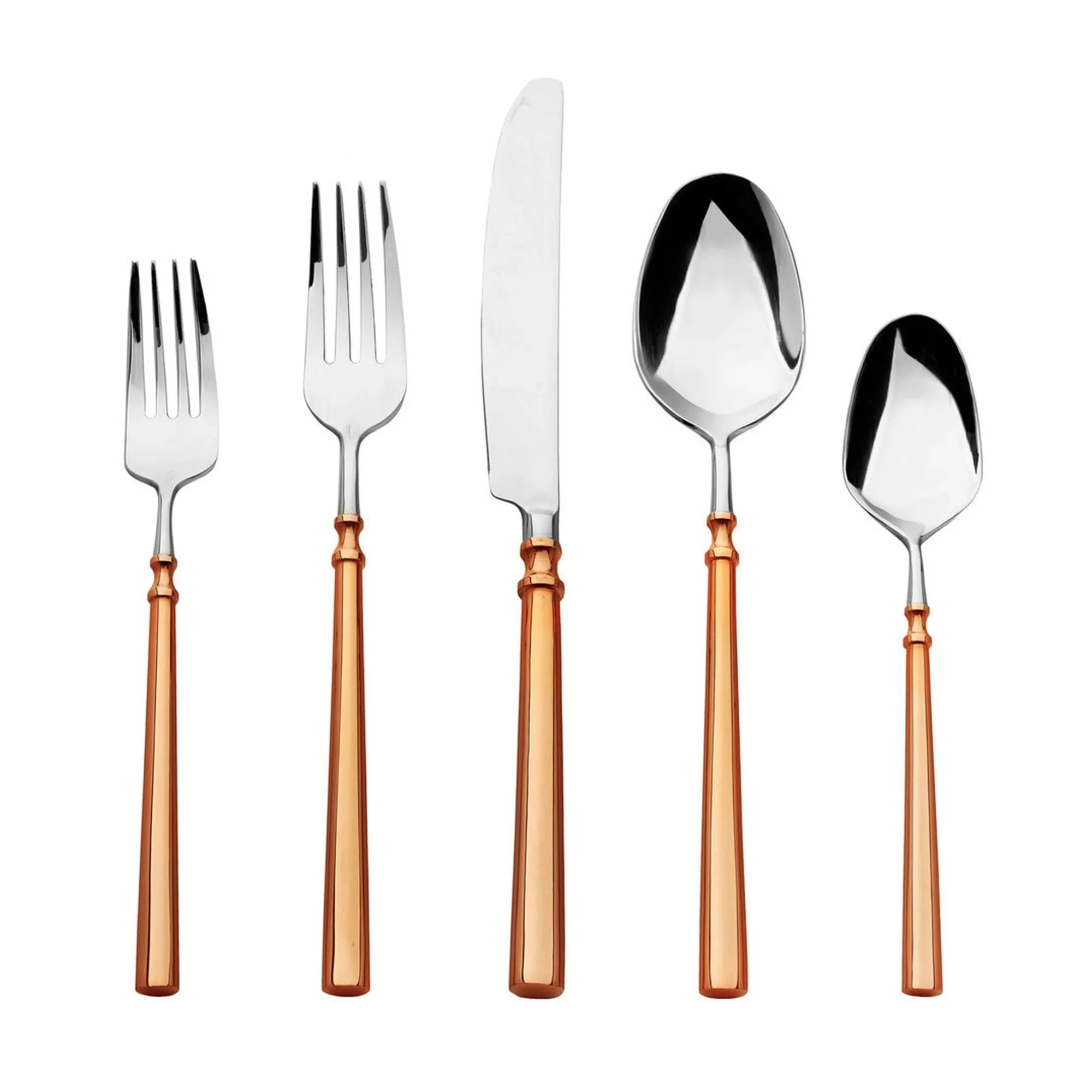 Sale Godinger Regal Copper Handle 18/10 Stainless Steel 20 Piece Flatware Set, Service For 4
