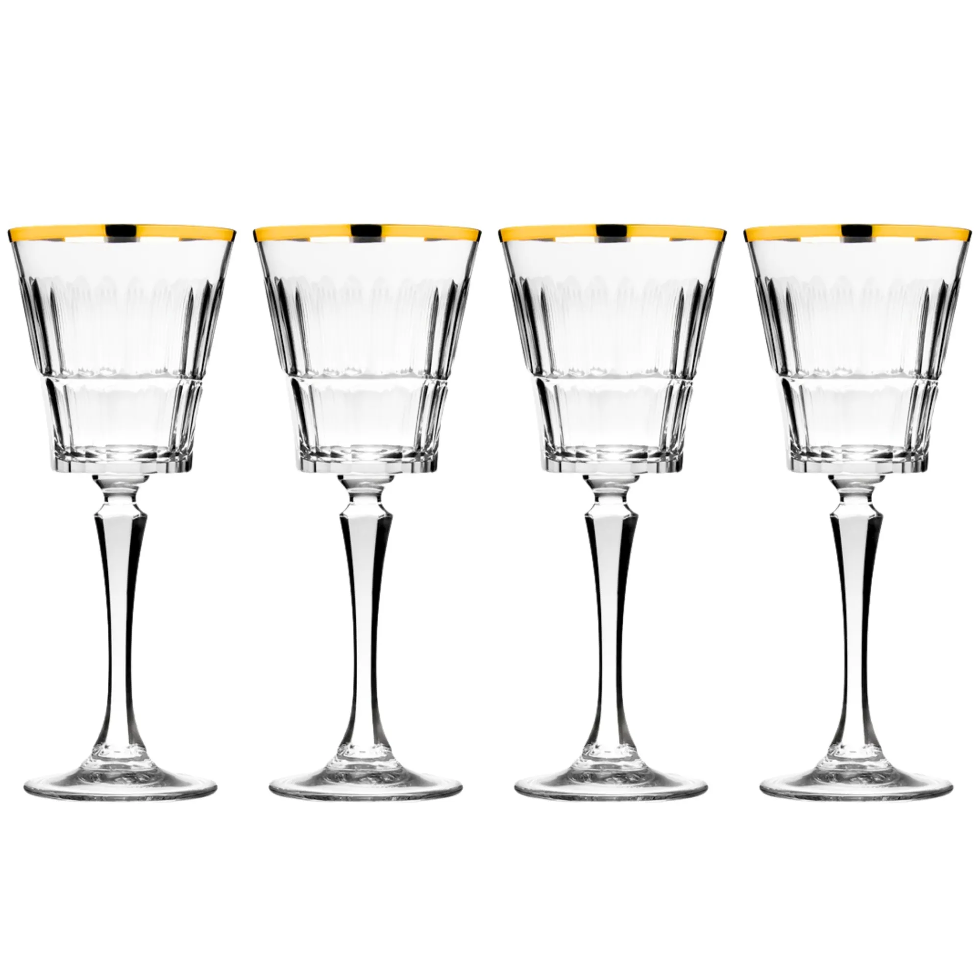 Discount Godinger Regent Crystal Gold Rim White Wine. Set of 4