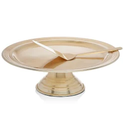 Sale Godinger Revere Champagne Gold Footed Cake Stand with Server
