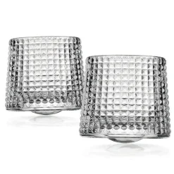 Sale Godinger Revolve Spinning Double Old Fashion Glass, Set of 2