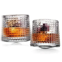 Sale Godinger Revolve Spinning Double Old Fashion Glass, Set of 2