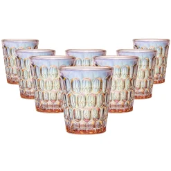 Hot Godinger Rex Pink Iridescent Double Old Fashion Set of 8