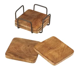 Online Godinger Ridgewood Natural Coaster Set with Stand