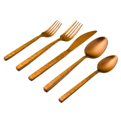 Outlet Godinger Rustic Mirrored Copper 18/10 Stainless Steel 20 Piece Flatware Set, Service For 4