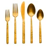 Godinger Rustic Mirrored Gold 18/10 Stainless Steel 20 Piece Flatware Set, Service For 4