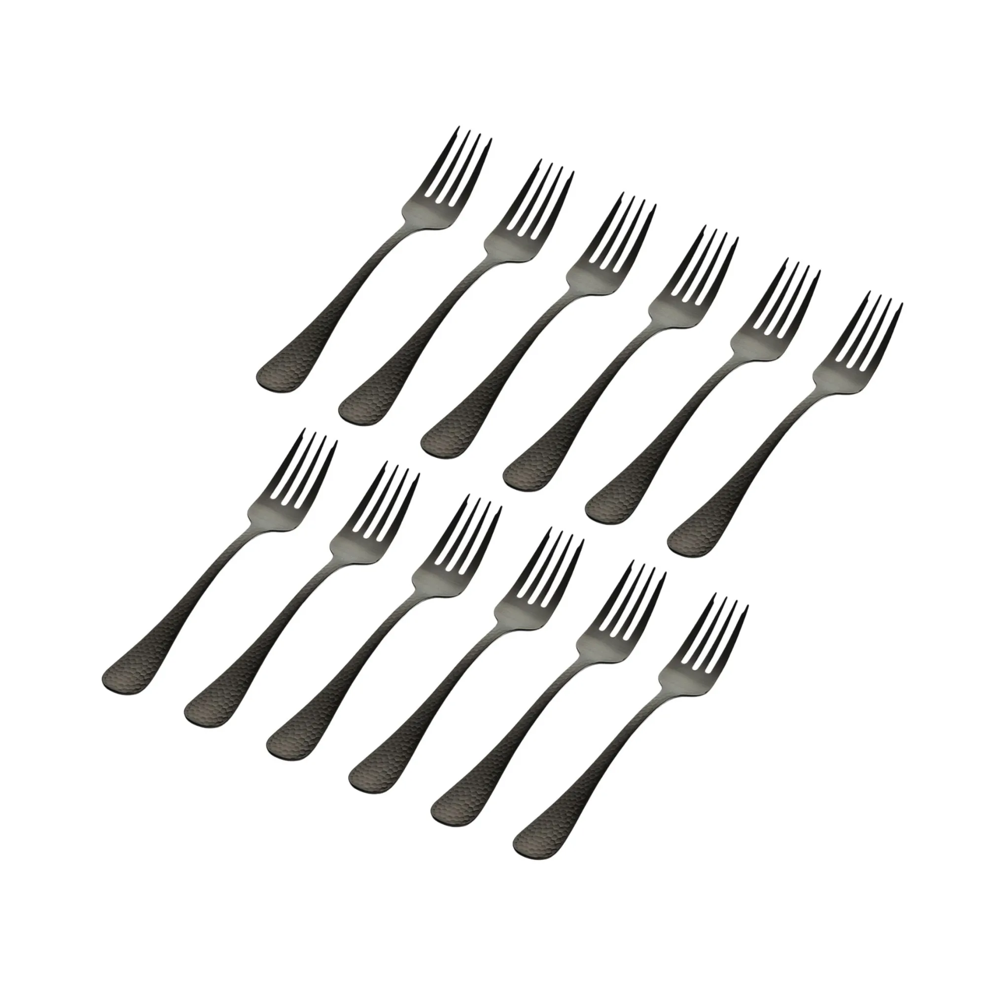 New Godinger Salem Matte Black 18/0 Stainless Steel Salad Fork, Set of 12