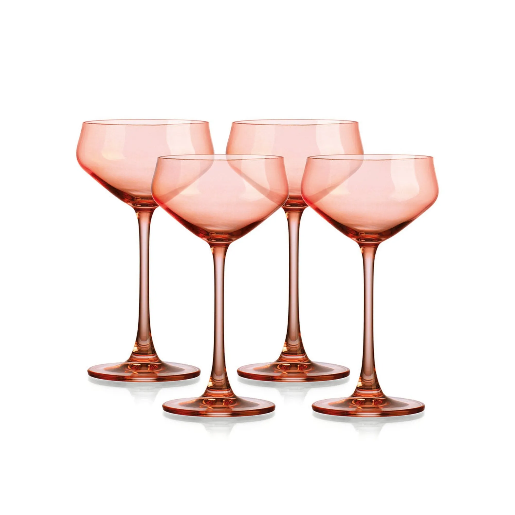 Discount Godinger Sheer Coral Champagne Coupe, Set of 4