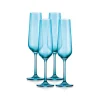 Best Godinger Sheer Light Blue Flute, Set of 4