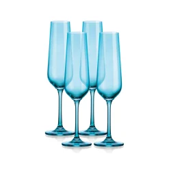 Best Godinger Sheer Light Blue Flute, Set of 4