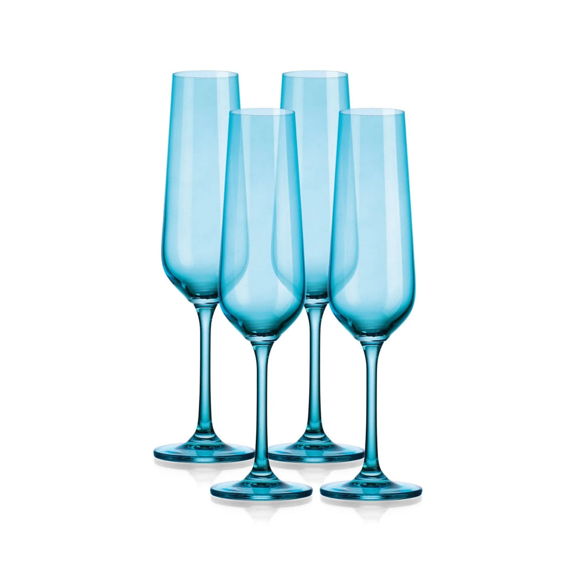 Best Godinger Sheer Light Blue Flute, Set of 4
