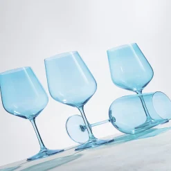 Clearance Godinger Sheer Light Blue Red Wine Glass, Set of 4