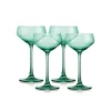 Godinger Sheer Light Green Champagne Coupe, Set of 4