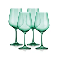 New Godinger Sheer Light Green Red Wine Glass, Set of 4