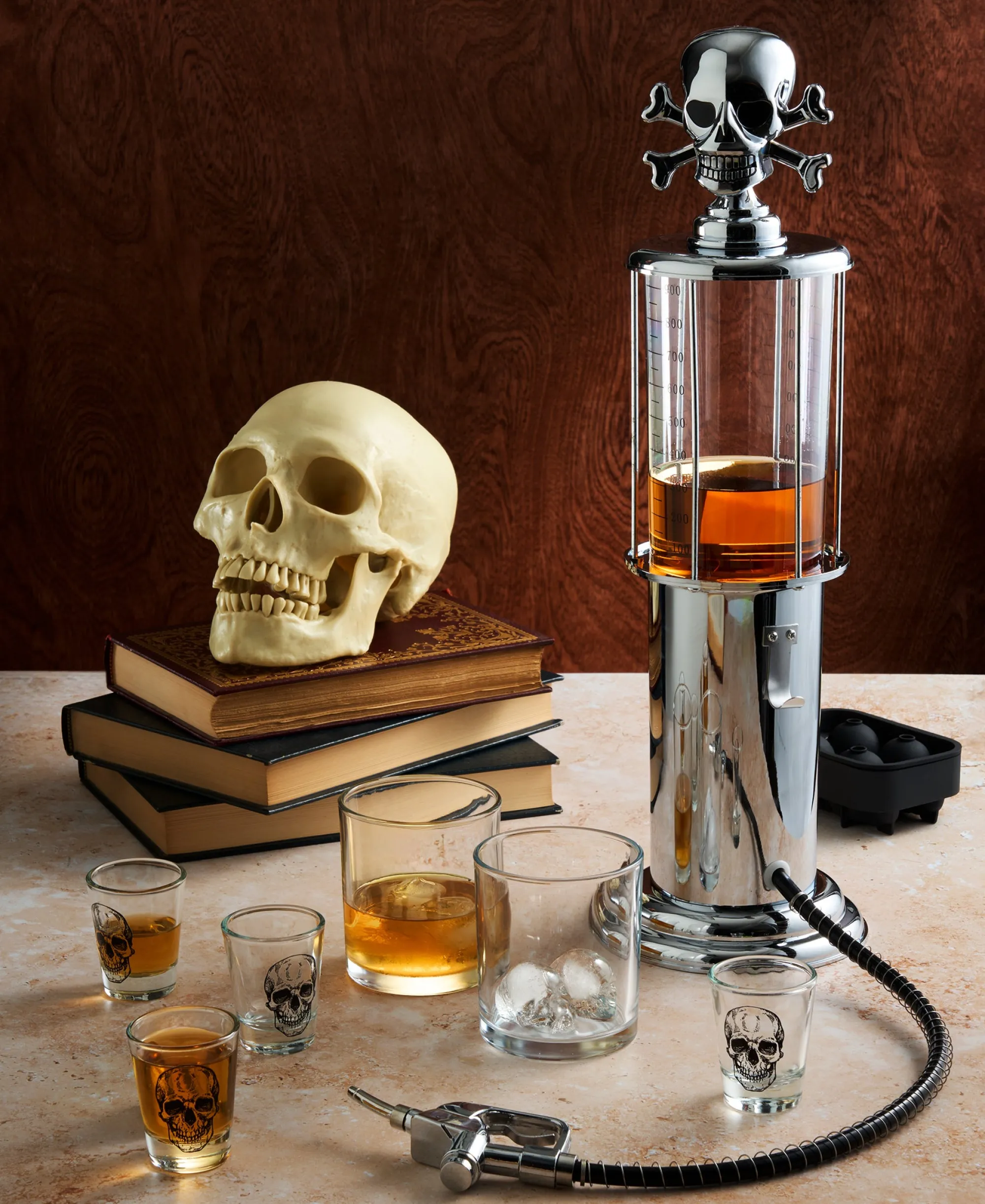 Clearance Godinger Skull Gas Pump Liquor Dispenser