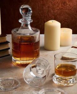 Sale Godinger Skull 3 Piece Round Whiskey Decanter Set