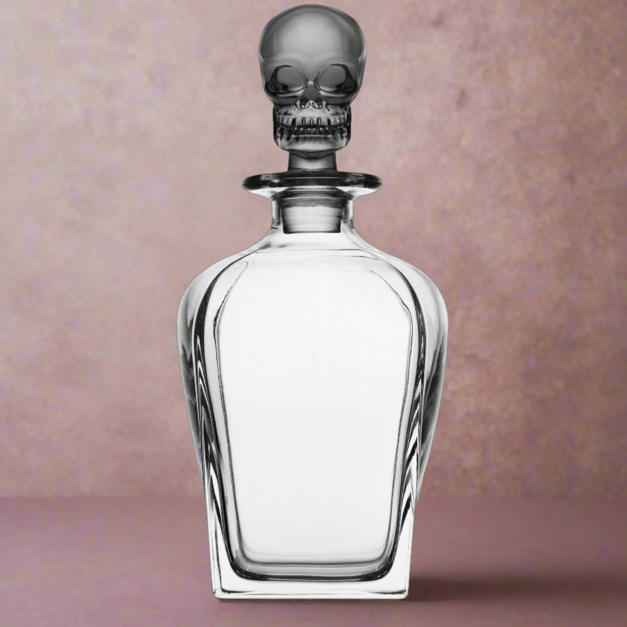 New Godinger Skull Smoked Whiskey Decanter