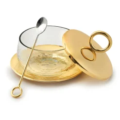 Clearance Godinger Sphere Gold Honey Jar
