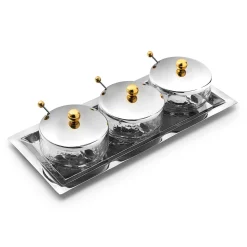 Clearance Godinger Sphere Stainless & Gold 7 Piece Appetizer Server